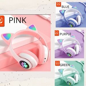 Cat Ear Headphones - Pink, Blue, Purple, Green